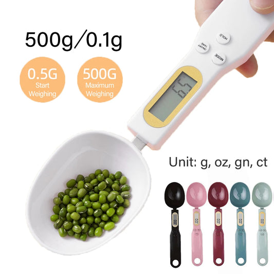 Digital Measuring Spoon Scale – 500g/0.1g Precision, LCD Display, Portable Kitchen Tool for Accurate Food & Ingredient Weighing